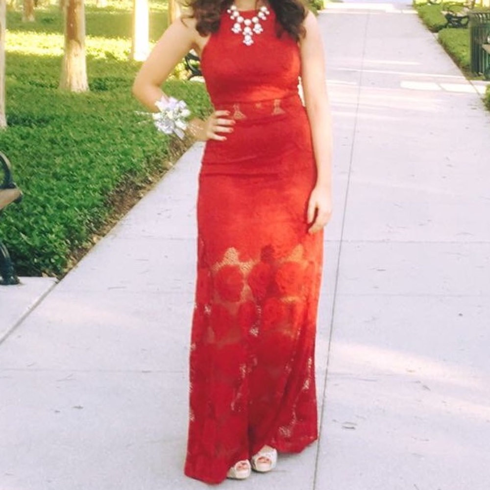 Guess by Marciano Red prom dress.